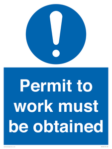 Permit to work must be obtained